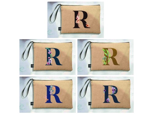 Bolso de mano letra r una pieza (diseño variado) (25×18×1 )